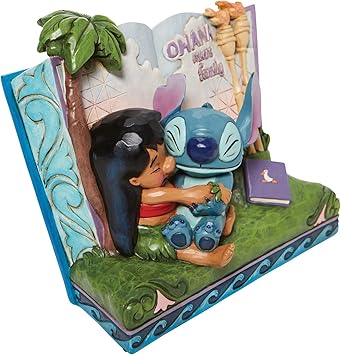 酷牌库|商品详情-Enesco进口代理批发 Enesco Jim Shore 迪士尼传统 Lilo 和 Stitch 故事书 Ohana 家庭雕像，5.75 英寸，多色