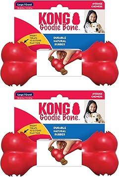 KONG进口代理批发 KONG Goodie Bone - 治疗分配天然橡胶骨头 - 红色 - 大型犬用（2 件装）