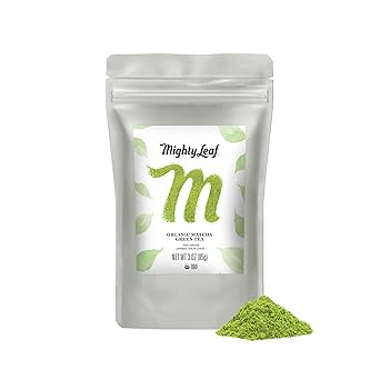 Mighty Leaf进口代理批发 Mighty Leaf Tea，有机抹茶绿茶粉 - 3 盎司袋装，100% 日本抹茶，不加糖