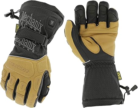 Mechanix Wear进口代理批发 Mechanix Wear：ColdWork M-Pact 加热智能手套，采用 clim8 技术，防水，支持触摸屏，具有冲击保护功能的冬季工作手套，适合极端寒冷天气（黑色/灰色，加大号）