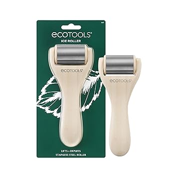 EcoTools进口代理批发 EcoTools 冰滚轮，提拉和消肿皮肤，不锈钢面部和颈部冷却滚轮，在雕塑时提供放松，环保，纯素食，无残忍护肤工具，1 件