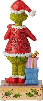 酷牌库|商品详情-Enesco进口代理批发 Enesco Jim Shore 苏斯博士格林奇与大型红心灯雕像，7 英寸，多色