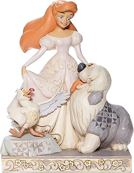 酷牌库|商品详情-Enesco进口代理批发 Enesco Disney Traditions by Jim Shore White Woodland 小美人鱼 Ariel、Max 和 Scuttle 雕像，7.75 英寸，多色