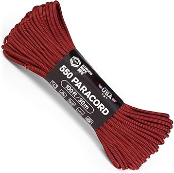 Atwood Rope进口代理批发 Atwood Rope MFG 变色 550 伞绳 100 英尺 7 股芯尼龙降落伞绳户外求生装备美国制造 |挂绳、手链、手柄带、钥匙扣