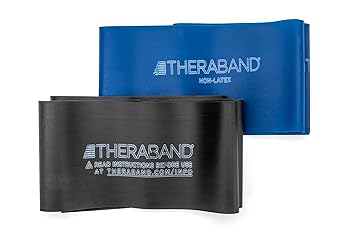 酷牌库|商品详情-Theraband进口代理批发 THERABAND 阻力带套装，专业弹力带，适合上半身和下半身锻炼，无重量力量训练，物理治疗，下普拉提和康复，蓝色和黑色，高级