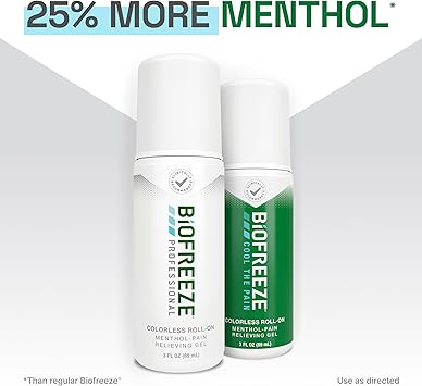 酷牌库|商品详情-Biofreeze进口代理批发 Biofreeze 专业无色止痛滚珠，膝盖和简单背痛缓解，关节炎止痛，颈部疼痛缓解，清凉关节疼痛缓解，滚珠薄荷醇凝胶 3 液体盎司