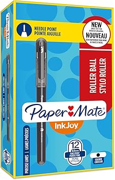 Paper Mate进口代理批发 Paper Mate InkJoy 滚珠针尖，黑色，12 支装