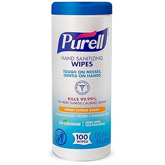 Purell进口代理批发 PURELL, GOJ911112EA，纹理消毒湿巾，100 片/片，白色