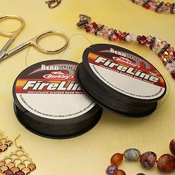 酷牌库|商品详情-The Beadsmith进口代理批发 Beadsmith Fireline by Berkley 微熔编织线 6 磅。测试，006/.15 毫米直径，50 码线轴，烟灰色超强穿线材料，用于珠宝制作和串珠编织