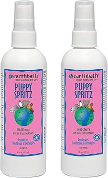 earthbath进口代理批发 Earthbath Puppy Spritz，8 盎司，野樱桃，除臭和梳理头发（2 包 - 8 盎司）