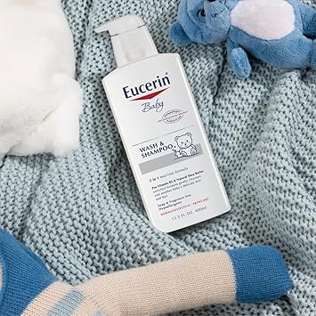 酷牌库|商品详情-Eucerin进口代理批发 Eucerin Baby 无味婴儿洗发水和沐浴露，无泪婴儿洗发水和沐浴露，13.5 液体盎司泵瓶，3 件装