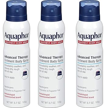 Aquaphor进口代理批发 Aquaphor 软膏身体喷雾 - 滋润和治愈干燥、 粗糙的皮肤 - 3.7 盎司。喷雾罐，iBCCvR 3 件装