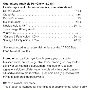 酷牌库|商品详情-Pet Naturals进口代理批发 Pet Naturals 皮肤和毛发，适合皮肤干燥、发痒和受刺激的狗狗，30 粒咀嚼片 - 鲑鱼油、维生素 E 和亚麻油 - 不含玉米或小麦 - 兽医推荐