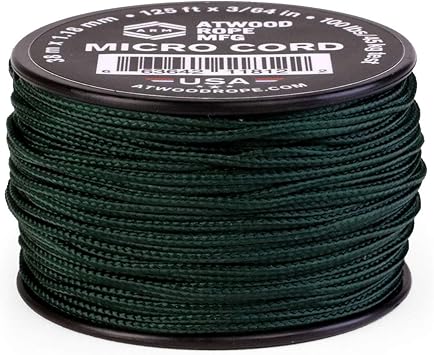 Atwood Rope进口代理批发 Atwood Rope MFG 微型实用线 1.18 毫米 X 125 英尺可重复使用线轴 |战术尼龙/聚酯渔具、珠宝制作、野营配件