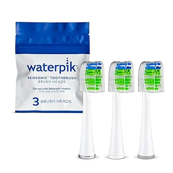 Waterpik进口代理批发 Waterpik Sensonic 替换轮廓刷头，3 个牙刷头，白色 STWB-3WW-B