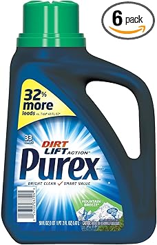 Purex进口代理批发 Purex 液体洗衣粉，Mountain Breeze，50 盎司（33 份）（6 件装）