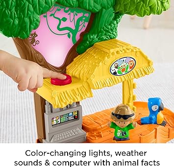 酷牌库|商品详情-Fisher-Price进口代理批发 Fisher-Price Little People 幼儿玩具分享和护理 Safari 2 英尺高玩具套装，带灯光、声音和 7 个玩偶，适合 1 岁以上假装游戏