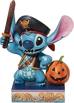 Enesco进口代理批发 Enesco Disney Traditions by Jim Shore Lilo and Stitch Pirate 可爱海盗雕像，6.2 英寸，多色