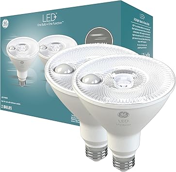 GE进口代理批发 GE LED+ 运动传感器 LED 灯泡，14W，PAR38 户外安全泛光灯，暖白色，CAC（2 件装）