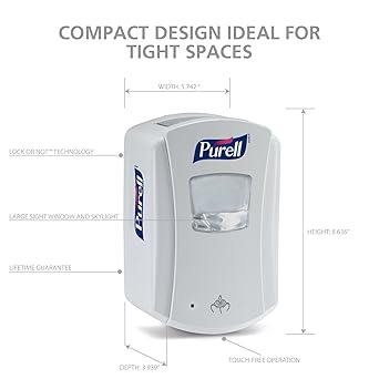 酷牌库|商品详情-Purell进口代理批发 PURELL LTX-7 免接触式洗手液分配器，白色，适用于 700 mL PURELL LTX-7 消毒液补充装（1 件装） 1320-04