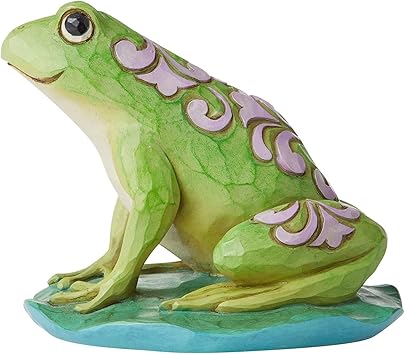 Enesco进口代理批发 Enesco Jim Shore Heartwood Creek Frog on Lily Pad 微型雕像，3 英寸，绿色