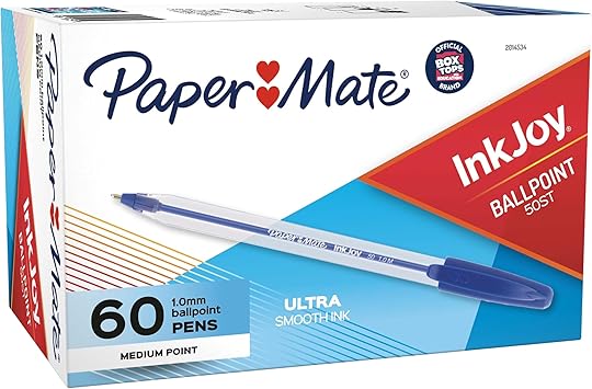 酷牌库|商品详情-Paper Mate进口代理批发 Paper Mate 2014534 InkJoy 50ST 圆珠笔，中号（1.0 毫米），蓝色，60 支