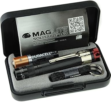 MagLite进口代理批发 Maglite，Solitaire Spectrum 系列 LED 手电筒，AAA，黑体，红色 LED 灯