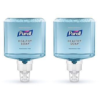 Purell进口代理批发 PURELL ES8 专业健康肥皂温和泡沫补充装，无香料，1200 毫升绿色认证肥皂补充装，适用于 PURELL ES8 非接触式分配器（2 件装） - 7774-02，蓝色