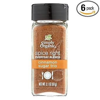 Simply Organic进口代理批发 Simply Organic Spice Right Everyday 混合肉桂糖三重奏，有机认证，纯素食，素食 | 3.1 盎司 | 6 件装