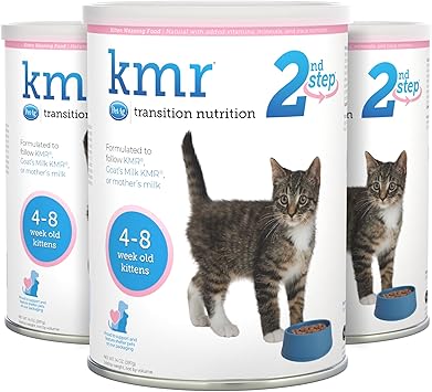 PetAg进口代理批发 Pet-Ag KMR 第二步小猫断奶食品 - 14 盎司，3 件装 - 粉状小猫断奶配方奶粉，含有 DHA、天然牛奶蛋白、维生素和矿物质，适合 4-8 周大的小猫 - 易于消化