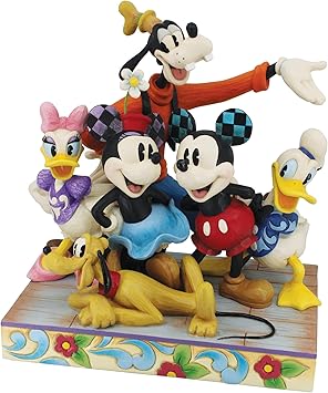 酷牌库|商品详情-Enesco进口代理批发 Enesco Disney Traditions by Jim Shore 米老鼠和朋友们集体姿势雕像，9.5 英寸，多色