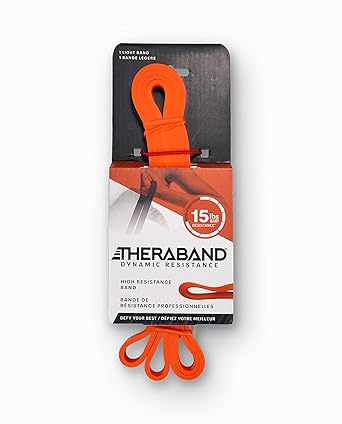 酷牌库|商品详情-Theraband进口代理批发 THERABAND 高阻力带，用于提高灵活性、损伤康复和全身锻炼的超级弹性带，用于举重的重型弹力带，轻型，红色，15 磅。反抗