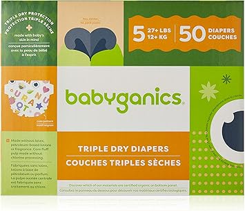 Babyganics进口代理批发 Babyganics 尿布，5 号，50 克拉，超吸水尿布