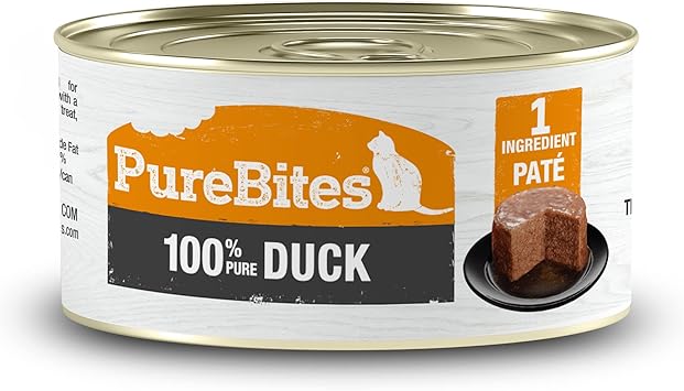 PureBites进口代理批发 PureBites 100% 纯鸭肉猫零食 | 2.5盎司罐装|仅 1 种成分 | 12个的情况