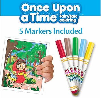 酷牌库|商品详情-Crayola进口代理批发 Crayola Color Wonder Fairytales（18 页），适合儿童和幼儿的无乱着色，儿童礼物，隐形墨水记号笔，适合 3 岁以上儿童