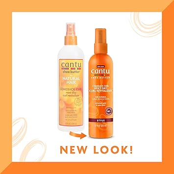 酷牌库|商品详情-Cantu进口代理批发 Cantu Comeback Curl Next Day Curl Revitalizer 喷雾，含乳木果油，适合自然头发，12 液量盎司（包装可能有所不同）