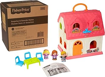 Fisher-Price进口代理批发 Fisher-Price Little People 幼儿剧场惊喜和声音家庭音乐玩具套装，带玩偶和配件，适合 1 岁以上儿童