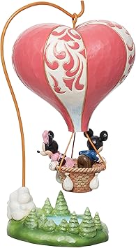 酷牌库|商品详情-Enesco进口代理批发 Enesco Disney Traditions by Jim Shore 米奇和米妮心形气球雕像，10.75 英寸，多色