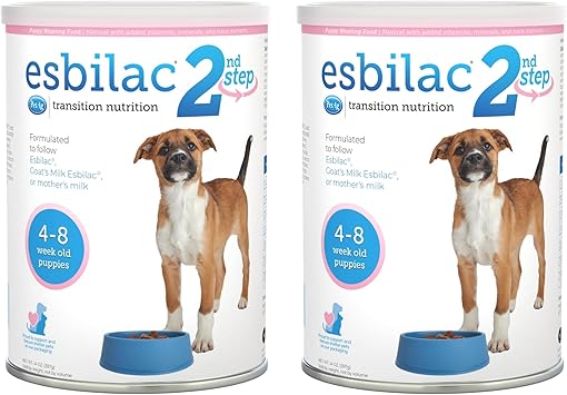 PetAg进口代理批发 PetAg Esbilac 2nd Step 幼犬断奶食品 - 14 盎司，2 包 - 幼犬断奶配方粉，含有 DHA、天然牛奶蛋白、维生素和矿物质，适合 4-8 周龄幼犬 - 易于消化