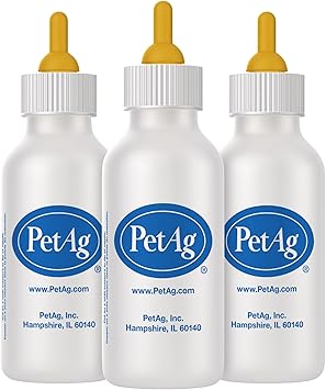 PetAg进口代理批发 Pet-Ag 奶瓶 - 2 盎司，3 件装 - 促进液体的自然喂养 - 专为小动物设计 - 耐用且易于清洁