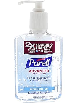 Purell进口代理批发 Purell 高级洗手液清爽凝胶 - 8 盎司，3 包