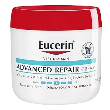 Eucerin进口代理批发 Eucerin 高级修复身体霜，适合非常干燥的皮肤，不含香料，每日身体保湿霜，16 盎司罐