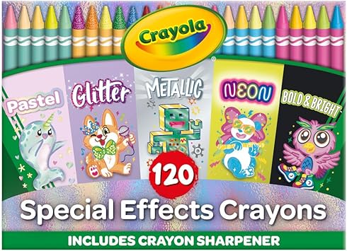 Crayola进口代理批发 特殊颜色 Crayola 蜡笔（120 克拉）、儿童散装蜡笔、返校用品、课堂艺术和工艺品 [亚马逊独家]