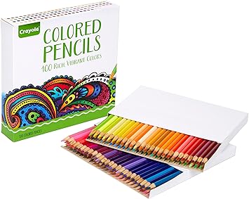 Crayola进口代理批发 Crayola 成人彩色铅笔套装（100 克拉），高级着色铅笔，适用于成人着色书，适合青少年和成人的节日礼物，12 岁以上