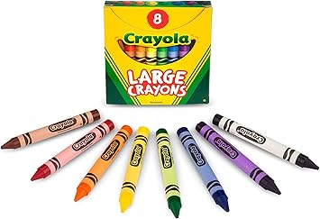 酷牌库|商品详情-Crayola进口代理批发 Crayola 大号蜡笔 - 什锦（8 支），适合儿童和幼儿的巨型蜡笔，适合 2 岁以上