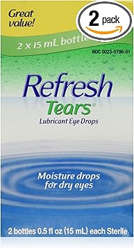 Refresh进口代理批发 REFRESH TEARS 润滑剂滴眼液 0.5% 15 毫升（2 包）- 包装可能有所不同