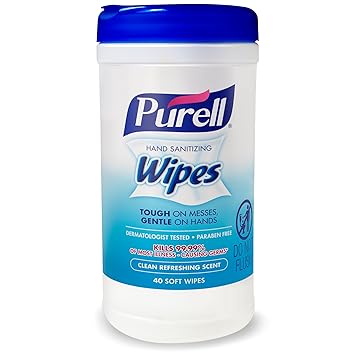 Purell进口代理批发 Purell 洗手湿巾，清新香味，40 片装