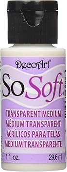 DecoArt进口代理批发 DecoArt DSF1-26 SoSoft 织物丙烯酸涂料，1 盎司，透明介质