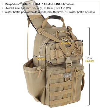 酷牌库|商品详情-Maxpedition进口代理批发 Maxpedition Sitka Gearslinger，卡其色/树叶