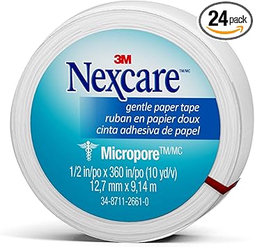 Nexcare进口代理批发 Nexcare 微孔温和纸胶带，透气，经过皮肤科医生测试，0.64 盎司